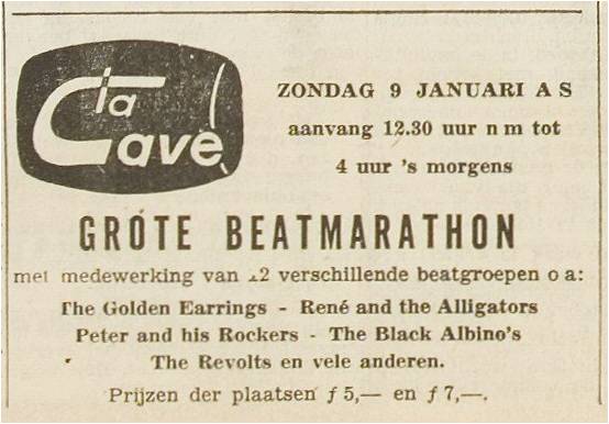 Golden Earrings show ad PZC newspaper January 05, 1966