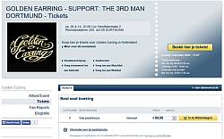 Golden Earring concert announcement April 26, 2014 Dortmund (Germany) - Westfalenhalle 2