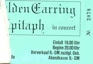 Golden Earring ticket 1973 Hannover show